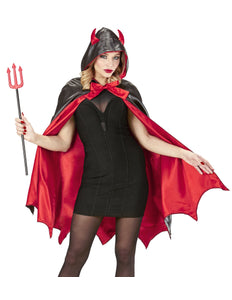 Widmann SRL Cape duivel pak zwart rood