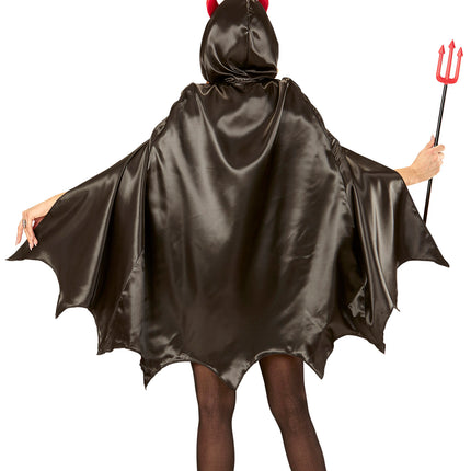 Widmann SRL Cape duivel pak zwart rood