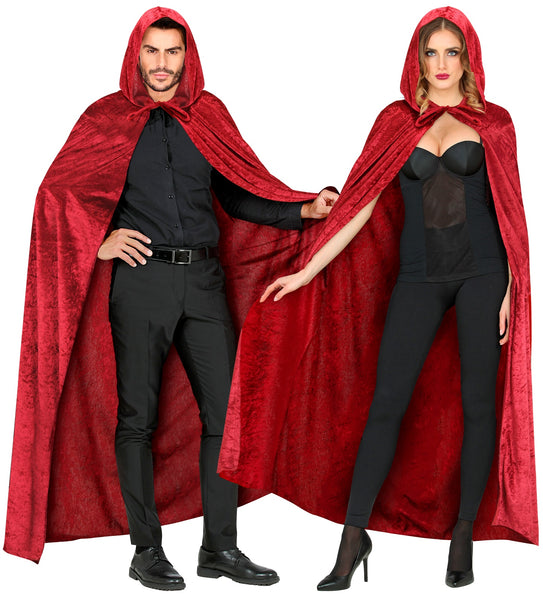 Widmann SRL Cape rood / bordeaux met capuchon 150cm