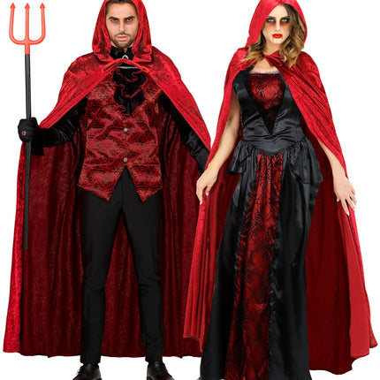 Widmann SRL Cape rood / bordeaux met capuchon 150cm