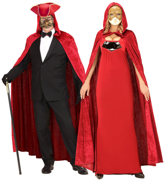 Widmann SRL Cape rood / bordeaux met capuchon 150cm