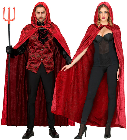 Widmann SRL Cape rood / bordeaux met capuchon 150cm