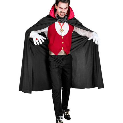 Widmann SRL Cape vampier volwassenen zwart/rood