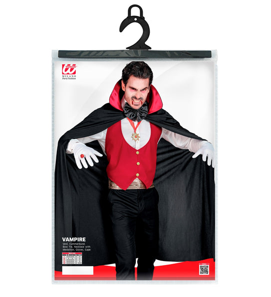 Widmann SRL Cape vampier volwassenen zwart/rood