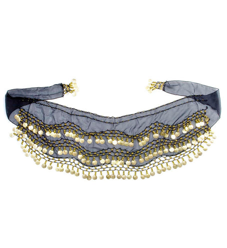 Widmann SRL Ceintuur buikdanseres zwart met muntjes