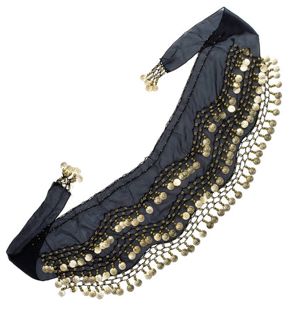 Widmann SRL Ceintuur buikdanseres zwart met muntjes