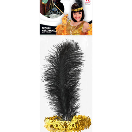 Widmann SRL Charleston hoofdband goud pailletten