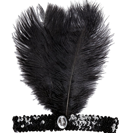 Widmann SRL Charleston hoofdband met marabou