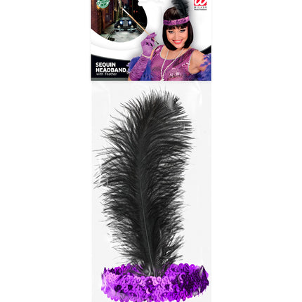 Widmann SRL Charleston hoofdband met pailletten paars