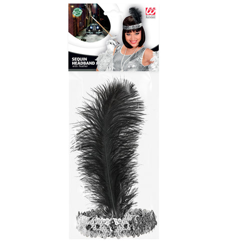 Widmann SRL Charleston hoofdband zilver pailletten