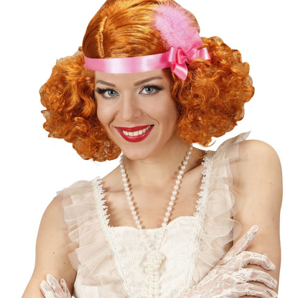 Widmann SRL Charleston pruik Pam 20-er jaren rood