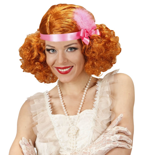 Widmann SRL Charleston pruik Pam 20-er jaren rood