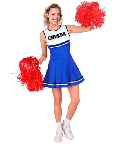 Widmann SRL Cheerleader blauw kostuum Maud dames
