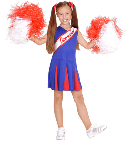 Widmann SRL Cheerleader kostuum blauw rood kinderen