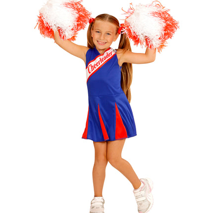 Widmann SRL Cheerleader kostuum blauw rood kinderen