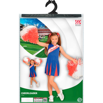 Widmann SRL Cheerleader kostuum blauw rood kinderen
