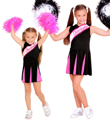 Widmann SRL Cheerleader kostuum zwart roze kinderen