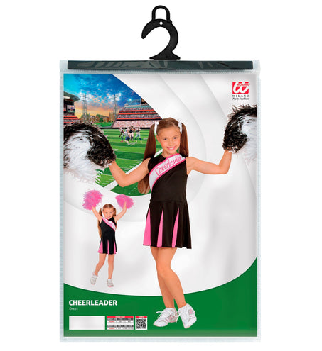 Widmann SRL Cheerleader kostuum zwart roze kinderen