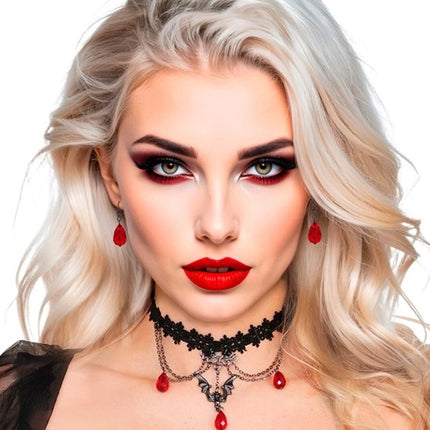 Widmann SRL Choker en oorbellen gotisch vampier Niek