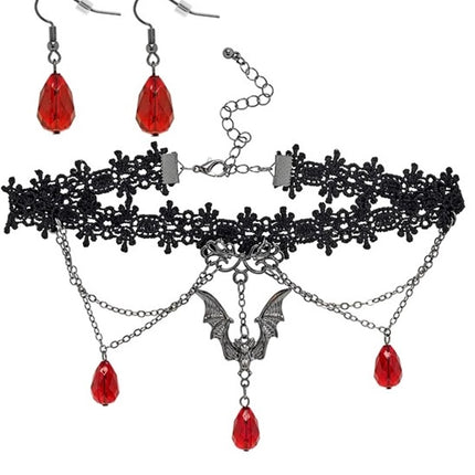 Widmann SRL Choker en oorbellen gotisch vampier Niek