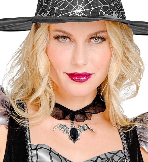 Widmann SRL Choker vleermuis met zwarte gemsteen