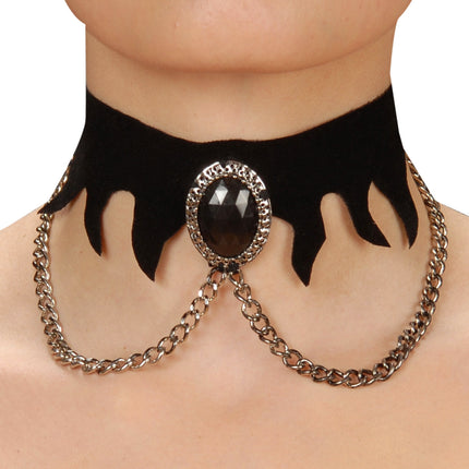 Widmann SRL Choker zwarte edelsteen gothic