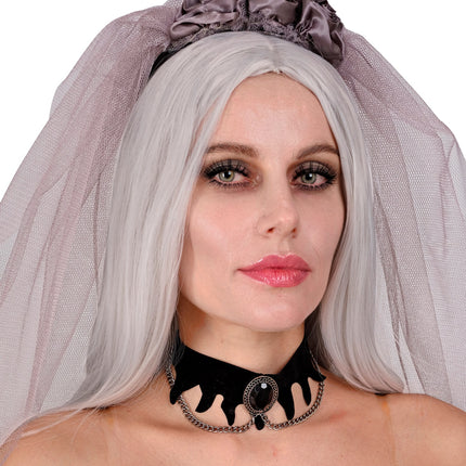 Widmann SRL Choker zwarte edelsteen gothic