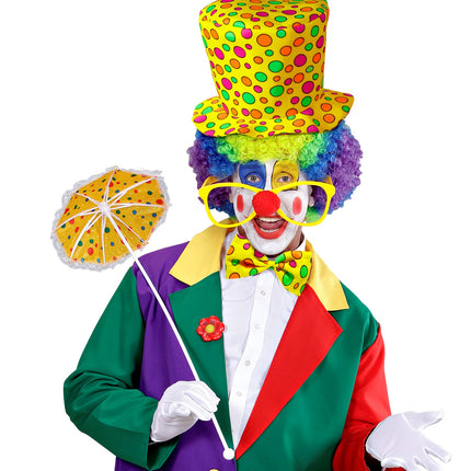 Widmann SRL Clowns hoed met strik geel