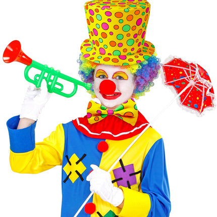 Widmann SRL Clowns hoed met strik geel kinderen