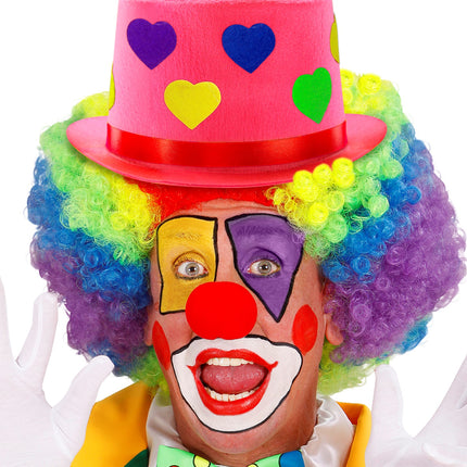 Widmann SRL Clownshoed roze met hartjes