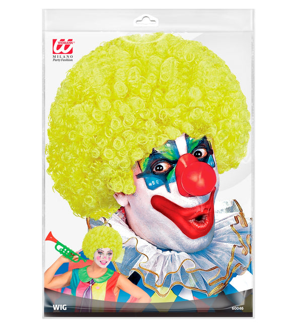 Widmann SRL Clownspruik krulletjes geel