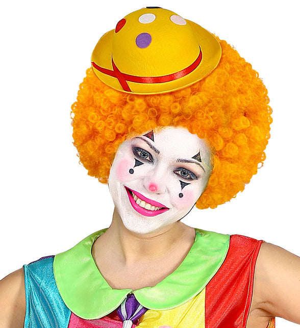 Widmann SRL Clownspruik krulletjes oranje