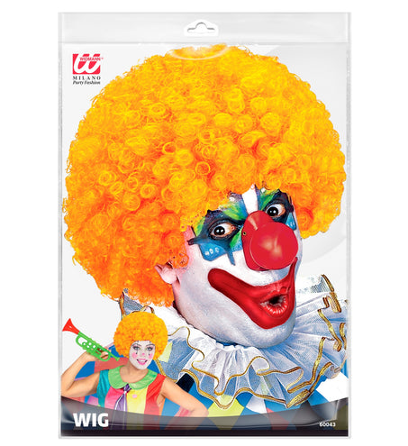 Widmann SRL Clownspruik krulletjes oranje