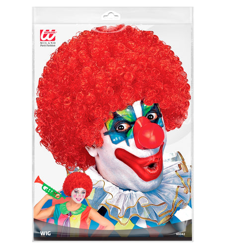 Widmann SRL Clownspruik krulletjes rood