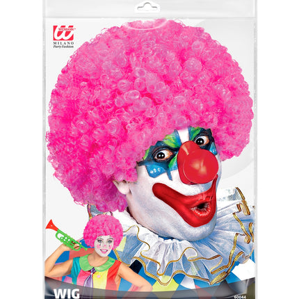 Widmann SRL Clownspruik krulletjes roze