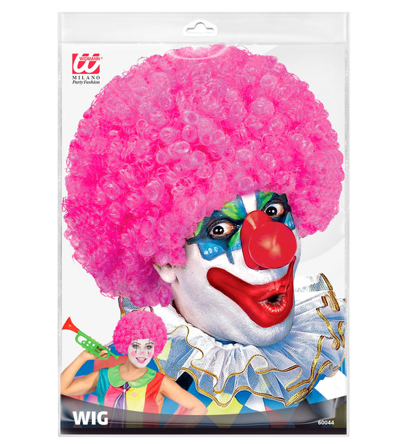 Widmann SRL Clownspruik krulletjes roze