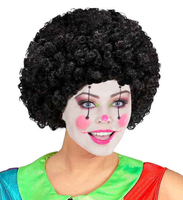 Widmann SRL Clownspruik krulletjes zwart