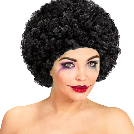 Widmann SRL Clownspruik krulletjes zwart