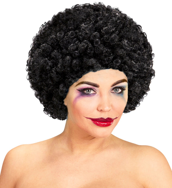 Widmann SRL Clownspruik krulletjes zwart