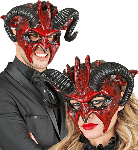 Widmann SRL Commedia dell'arte duivelsmasker ram rood/ zwart