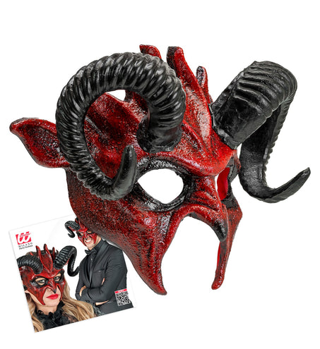 Widmann SRL Commedia dell'arte duivelsmasker ram rood/ zwart
