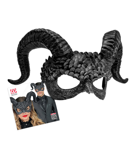 Widmann SRL Commedia dell'arte duivelsmasker ram zwart/ grijs