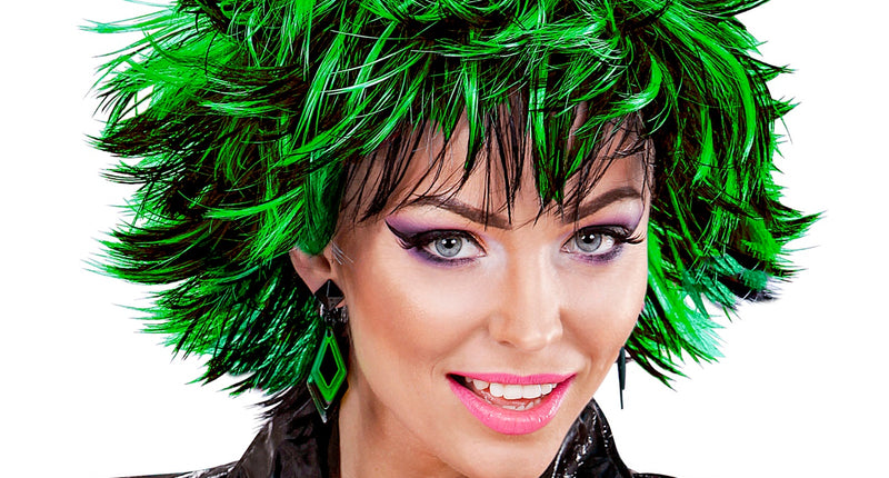 Widmann SRL Coupe ravage pruik zwart groen