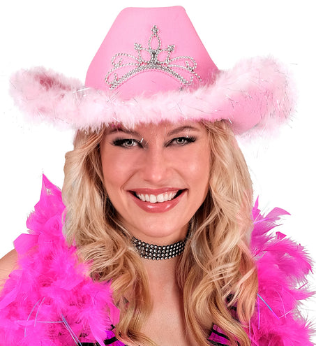 Widmann SRL Cowboyhoed Daisy met tiara roze