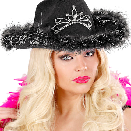 Widmann SRL Cowboyhoed Daisy met tiara zwart