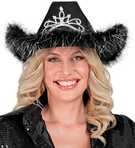 Widmann SRL Cowboyhoed Daisy met tiara zwart