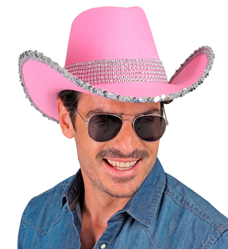 Widmann SRL Cowboyhoed roze bling