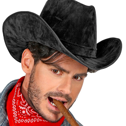 Widmann SRL Cowboyhoed suede look in de kleur zwart