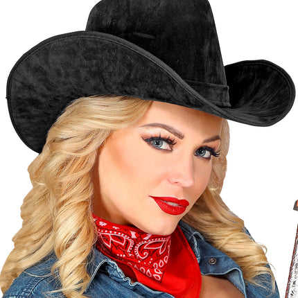 Widmann SRL Cowboyhoed suede look in de kleur zwart