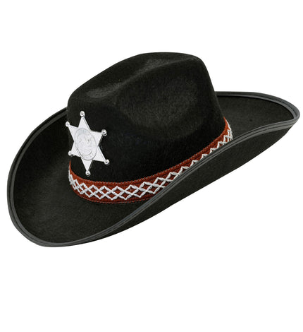 Widmann SRL Cowboyhoed zwart sheriff kind